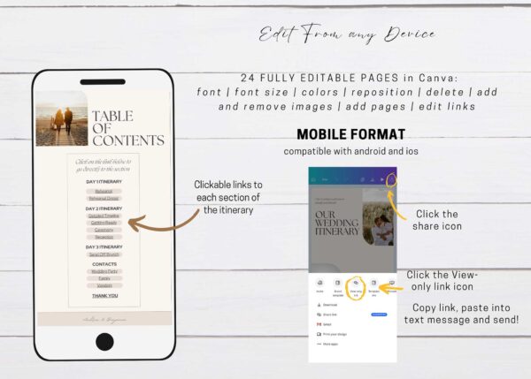 Mobile Wedding Itinerary