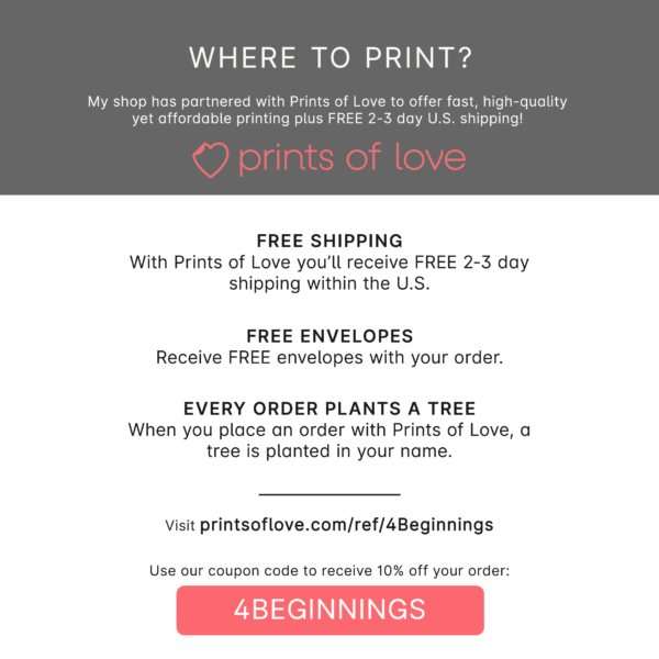 4 Beginnings Partnership with Prints of Love